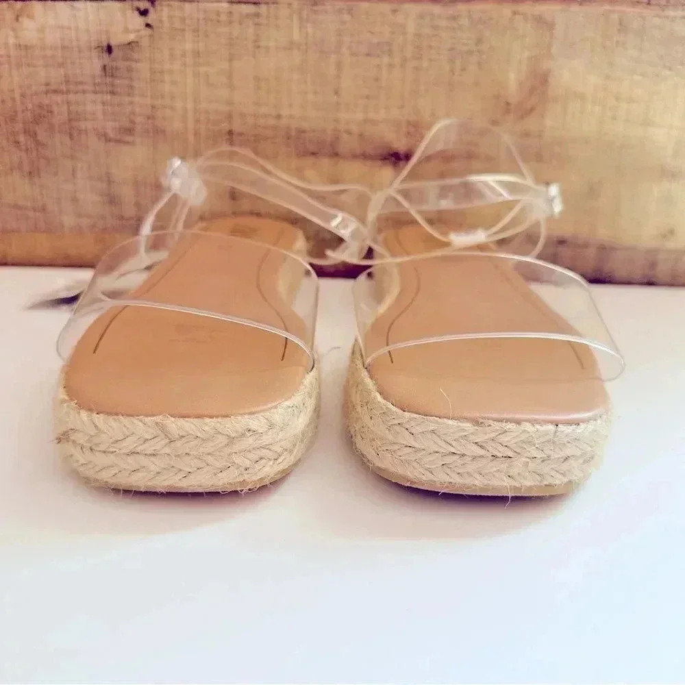 NWT Zara Vinyl Espadrille Sandals - Picture 5 of 9